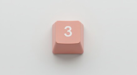 Aufkleber - Single Peach-Colored Mechanical Keyboard Keycap Number 3