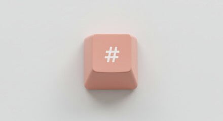 Aufkleber - Pastel Pink Hashtag Keycap: AI-