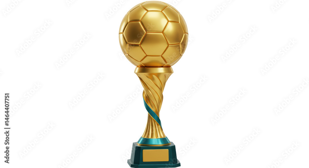 Isolated Gold Soccer Trophy