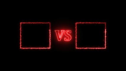 Aufkleber - Modern versus screen with glowing neon red elements for comparison and showdown competition concept on a black background
