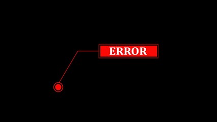Fototapete - Abstract error message displayed with modern design in red and white font over a black background suitable for data communication concept
