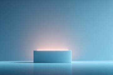 Poster - floating empty podium against minimalist backdrop captures sense of creativity and innovation