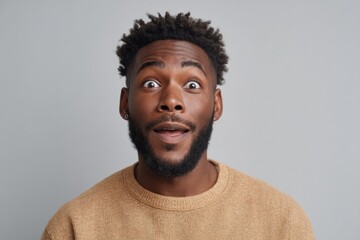 Aufkleber - single individual exhibiting true expression of unexpected surprise