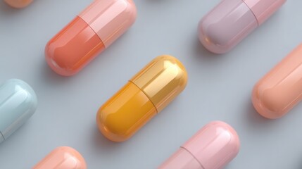 Aufkleber - variety of modern medicines isolated on white background with minimalistic composition and ample copy space