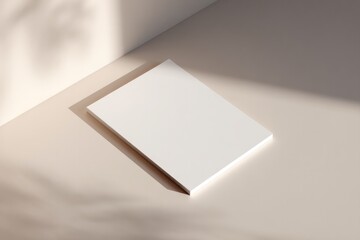 Poster - a4-sized minimalistic flyer lying flat on neutral background with ample copy space for text or logos