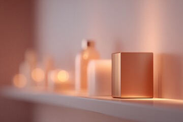 Aufkleber - close-up minimalist image capturing essence of beauty salon environment with abundant copy space