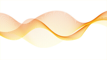 Wall Mural - abstract orange wavy on white background, a smooth, flowing wave pattern in blue hues.