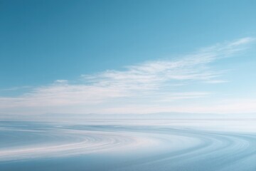 Poster - drone-shot aerial view of swirling patterns on vast expanse of water under clear skies