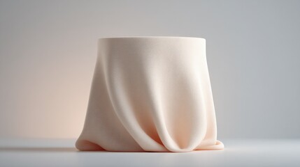 Poster - empty podium gracefully draped in sleek soft fabric