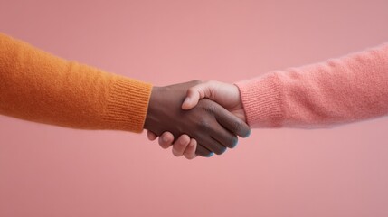 Poster - two hands gently reaching towards each other against soft pastel background