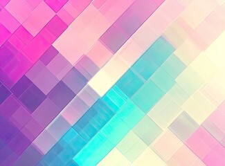 Poster - Abstract geometric pattern of pastel-colored squares