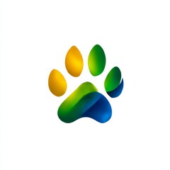 Poster - Abstract Paw Print Logo Design in Vibrant Colors, Illustrating Pets, Wildlife, or Animal-Related Themes