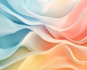 Poster - Abstract flowing fabric. Soft pastel colors blend in smooth waves