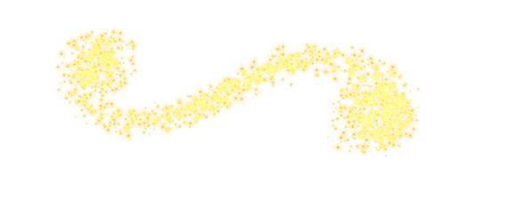 Poster - Glittering dust on a transparent background. Golden sparkling lights. Christmas Holiday glow particle. Magic star effect. Shine background. Festive party design. PNG image