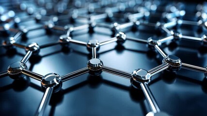Poster - Close-up of a metallic network structure showcasing advanced design and intricate details