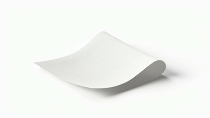 Poster - Abstract minimalist composition, undulating white paper sheet on clean backdrop