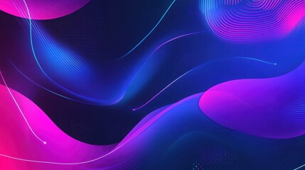 Poster - Abstract background with flowing shapes and lines in shades of blue and pink creating a dynamic design. abstract purple background with lines