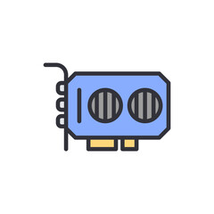 Poster - Stylized icon depiction showcasing a modern graphics card component