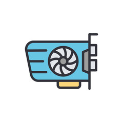 Poster - Stylish graphic card representing advanced computer technology in minimalist design