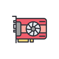 Poster - Stylized graphics card illustration for modern computing technology