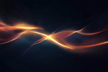 Poster - Dynamic abstract graphic layout showcasing vibrant lines and waves in warm tones