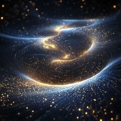 Wall Mural - Abstract Glowing Lines And Particles Design