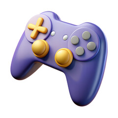 Poster - A captivating and professional high quality 3d rendering icon of a purple video game controller on a White background