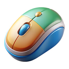 Poster - Colorful computer mouse high quality 3d rendering illustration of a gaming accessory and land transportation isolated