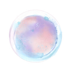 Wall Mural - pastel color soup bubble in watercolor style isolated on white background