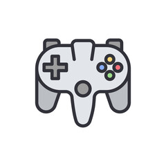 Poster - Isolated Grey Video Game Controller Icon for Electronic Entertainment