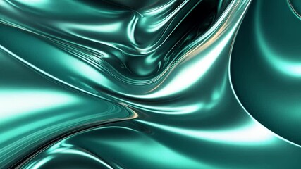 Fototapete - Lush green liquid surface with flowing textures and reflections in 4k quality