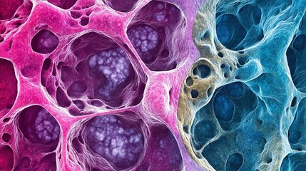 colorful microscopic cellular structure