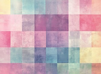 Poster - Pastel Square Pattern Background