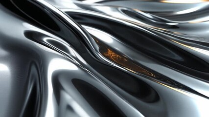 Fototapete - Captivating silver waves flowing with dynamic texture creating a mesmerizing backdrop