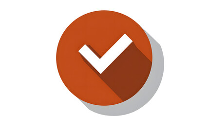 Wall Mural - a captivating orange check mark icon with shadow effect for ui/ux design applications