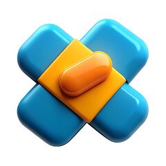 Aufkleber - Vibrant blue orange and yellow high quality 3d rendering icon representing land transportation isolated on White background