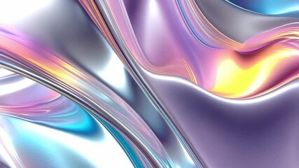 Fototapete - Colorful fluid abstract background with vibrant swirls and reflective textures