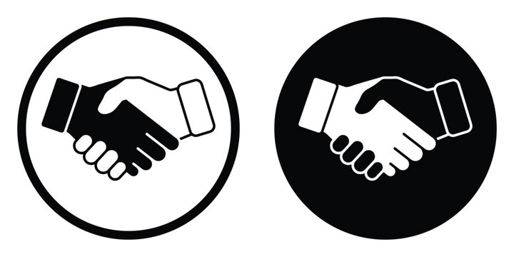 Handshake vector, business deal icon vector illustration isolated on white background.