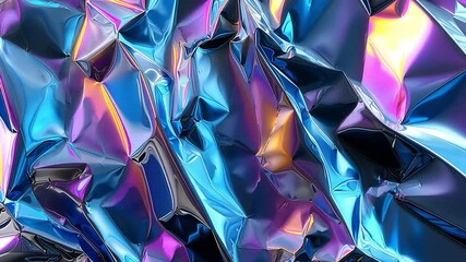Fototapete - Textured metallic backdrop with vibrant colors and reflections showcasing intricate details