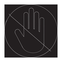Fototapete -  stop icon vector continuous line silhouette single