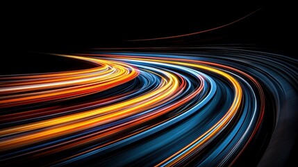 Poster - Long exposure photography capturing beautiful light trails creating a dynamic and artistic effect
