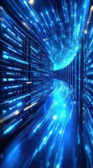 Poster - Advanced server in a server room showcasing modern technology and efficient data management systems