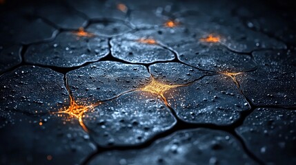Poster - Close-up of water droplets on a smooth surface creating a refreshing and natural aesthetic