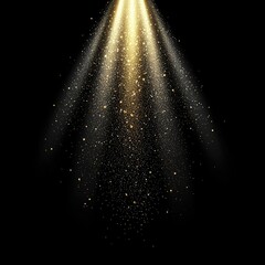 Poster - Radiant light beam illuminating a dark black background creating an ethereal and mysterious atmosphere