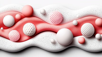 Poster - Soft pink and white background with decorative eggs perfect for celebrating spring and easter festivities