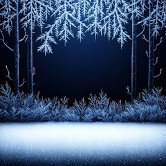 Poster - A tranquil snowy landscape featuring majestic trees draped in snow under a glistening winter sky