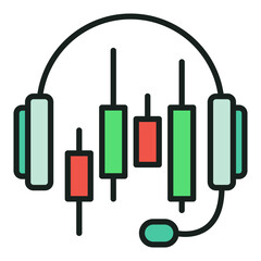 Poster - ai trading bot support or chatbot vector colored icon or design element