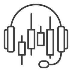Poster - ai trading headset vector thin line icon or symbol