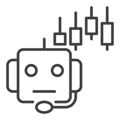 Poster - Algorithmic Trading Machine and Candlestick Chart vector linear icon or symbol