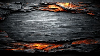Fototapete - Striking black and orange background design evoking boldness and energy in modern aesthetic appeal